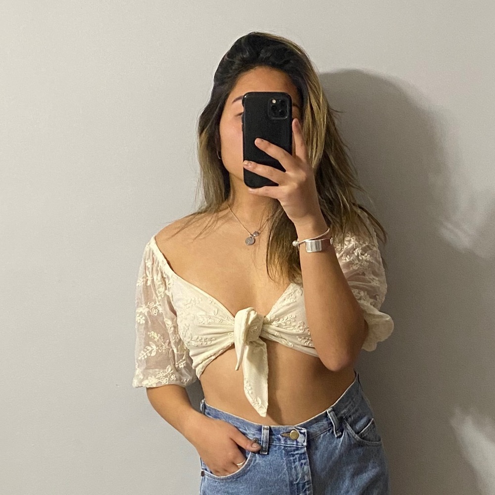 Boho front tie top